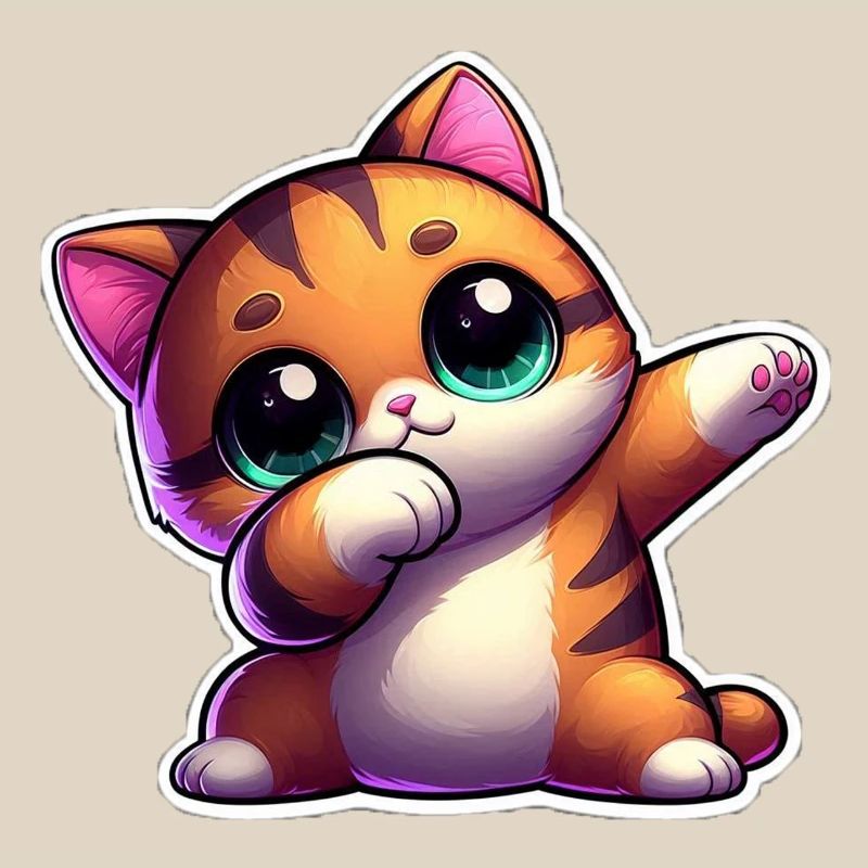 Cute kitten with big expressive eyes