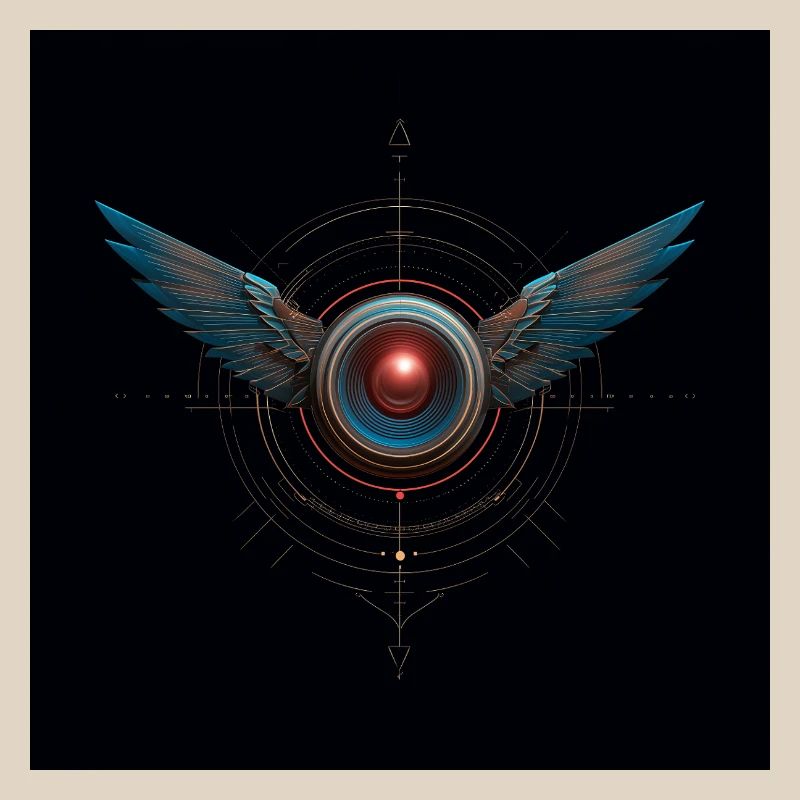Futuristic Winged Emblem – Techno Vision