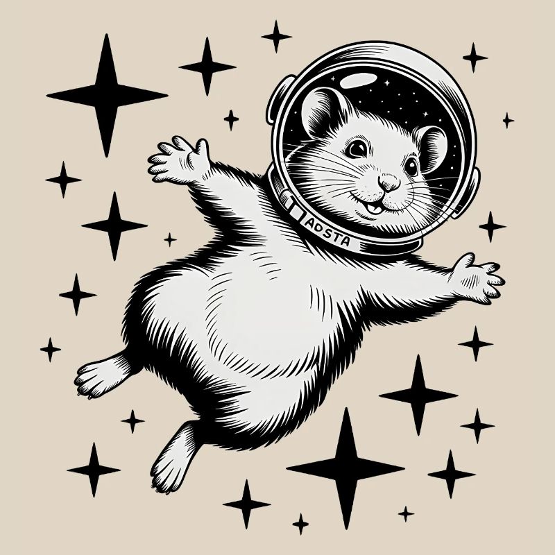 Hamster dans l'espace - Logo Cool Astonomy