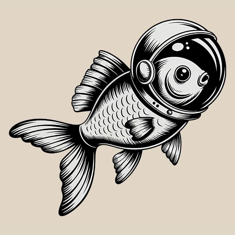 Fish in Space - Cool Astonomy Logo