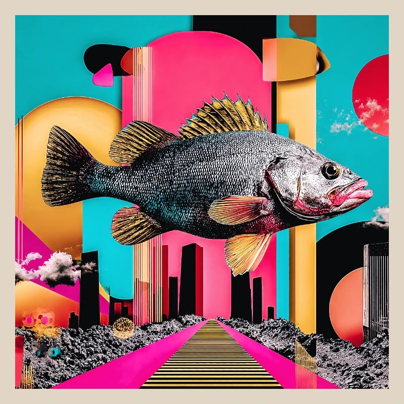 Floating Fish, Creative Collage