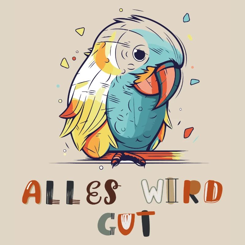 Colorful parrot, everything will be fine