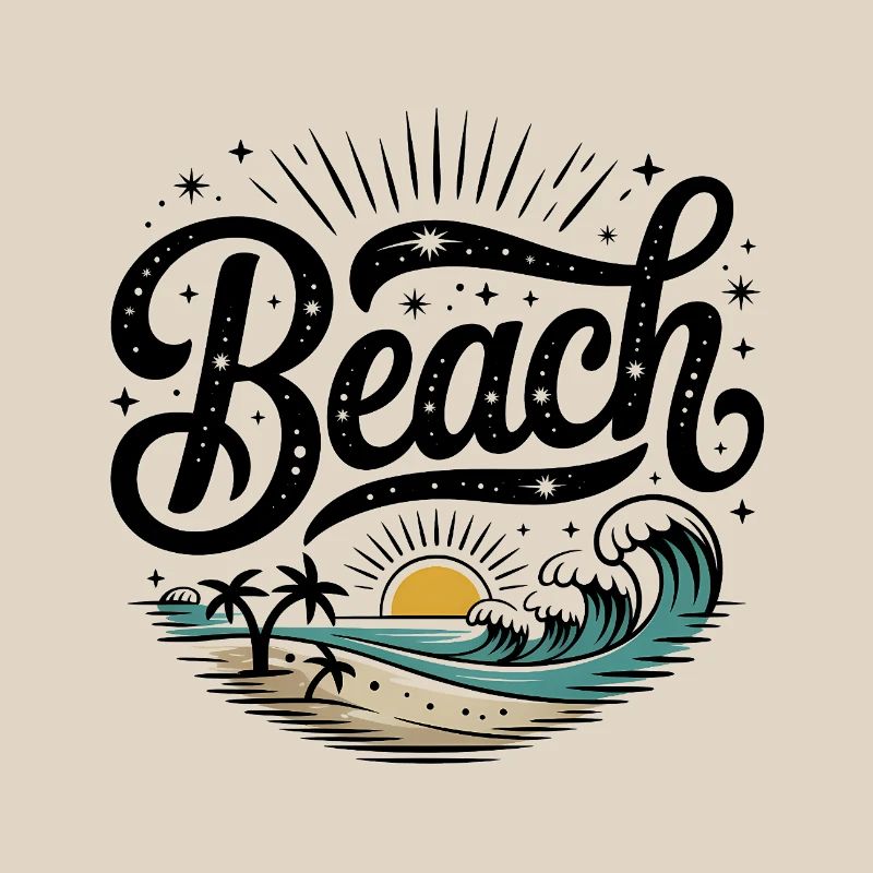 Beach - Cool Surfer Logo
