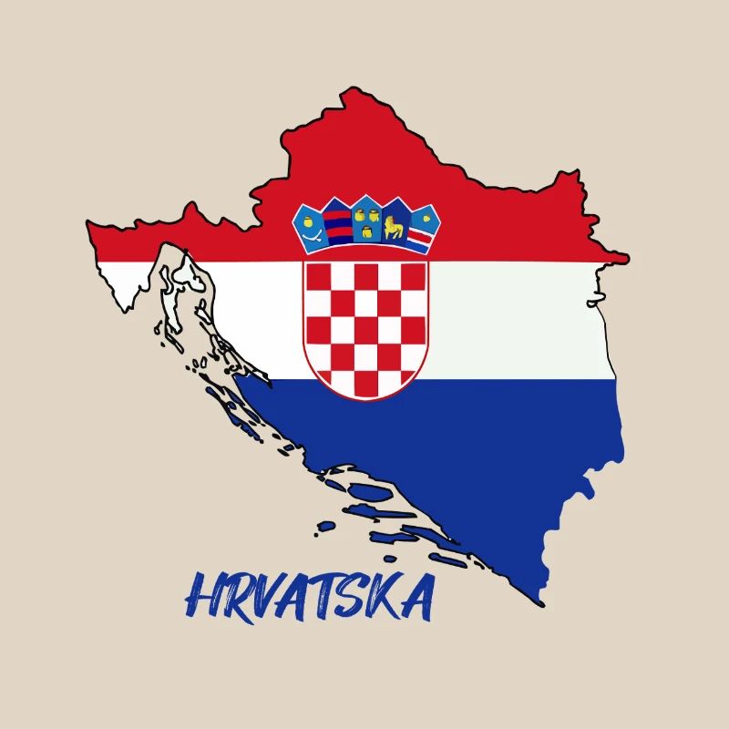Croatia flag design on map