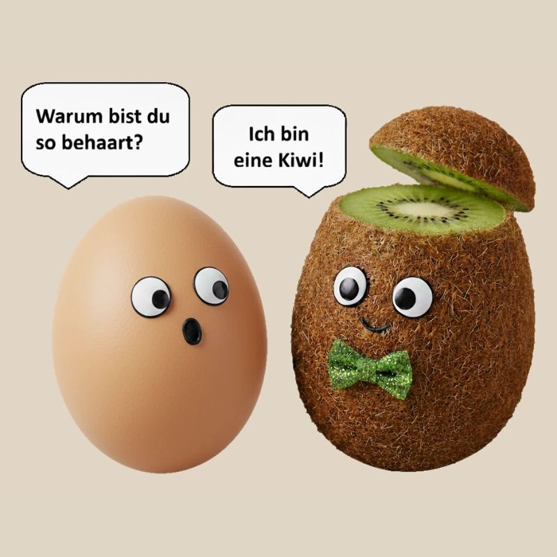Kiwi and Egg Comedy Design