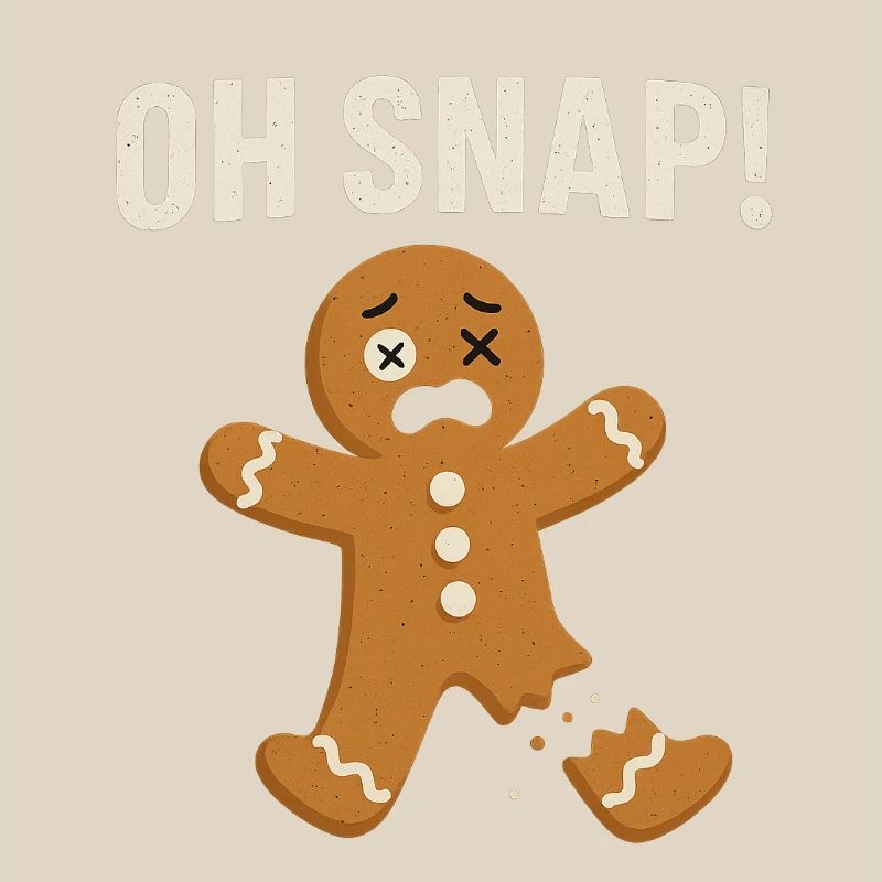 Gingerbread Man with Shocked Expression (Oh Snap)