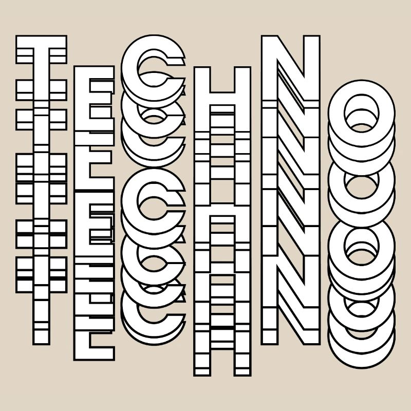 Futuristic Techno Typography Design