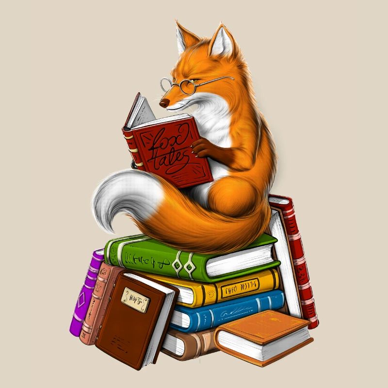 Fuchs liest ein Buch