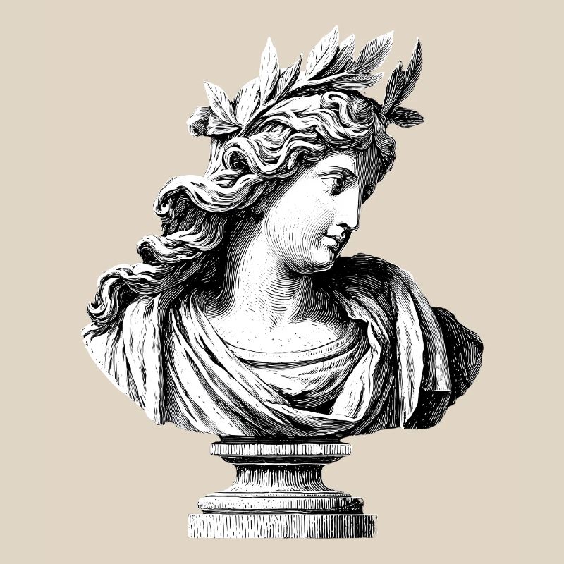 Buste antique déesse – Gravure classique