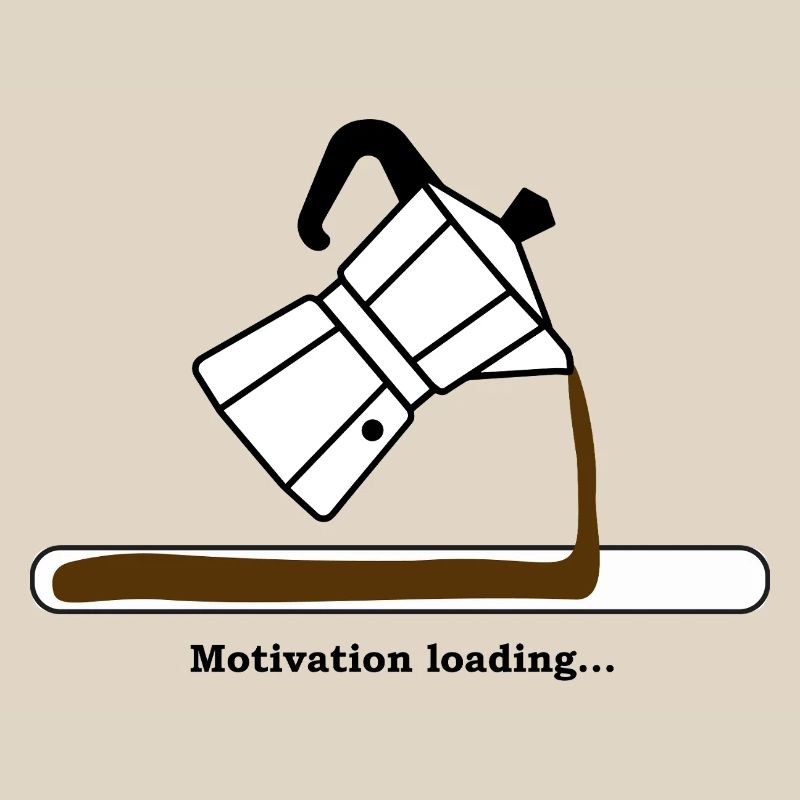Motivation Loading mit Kaffee