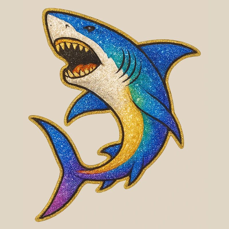 Requin | Requin arc-en-ciel Patch Art