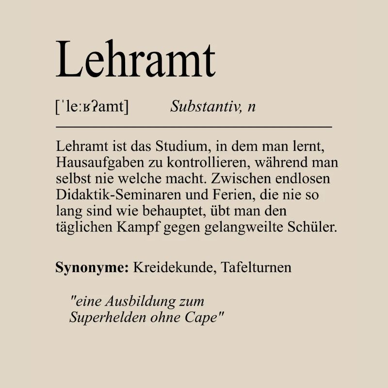 Unispruch "Lehramt" Student Geschenk, Studenten