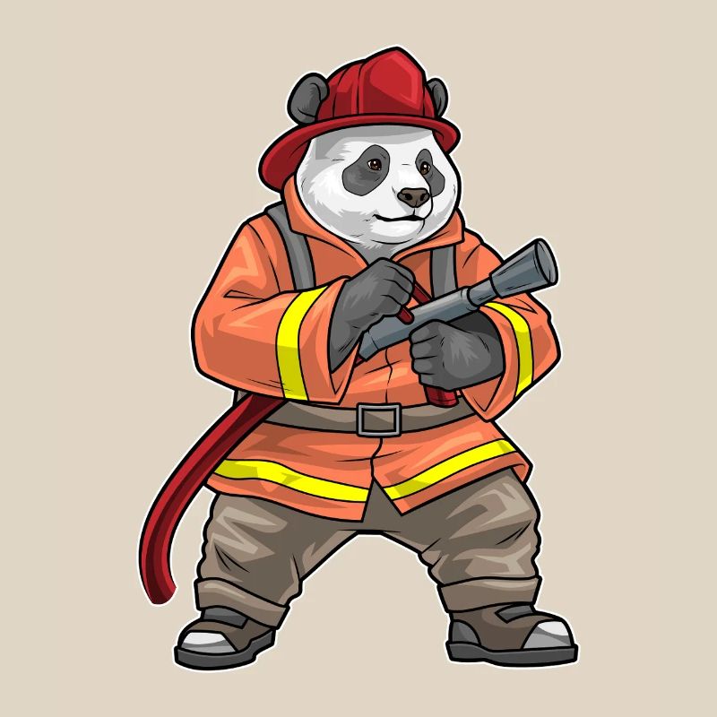 Panda Firefighter Fire Hose Fire Hose Fire Brigade