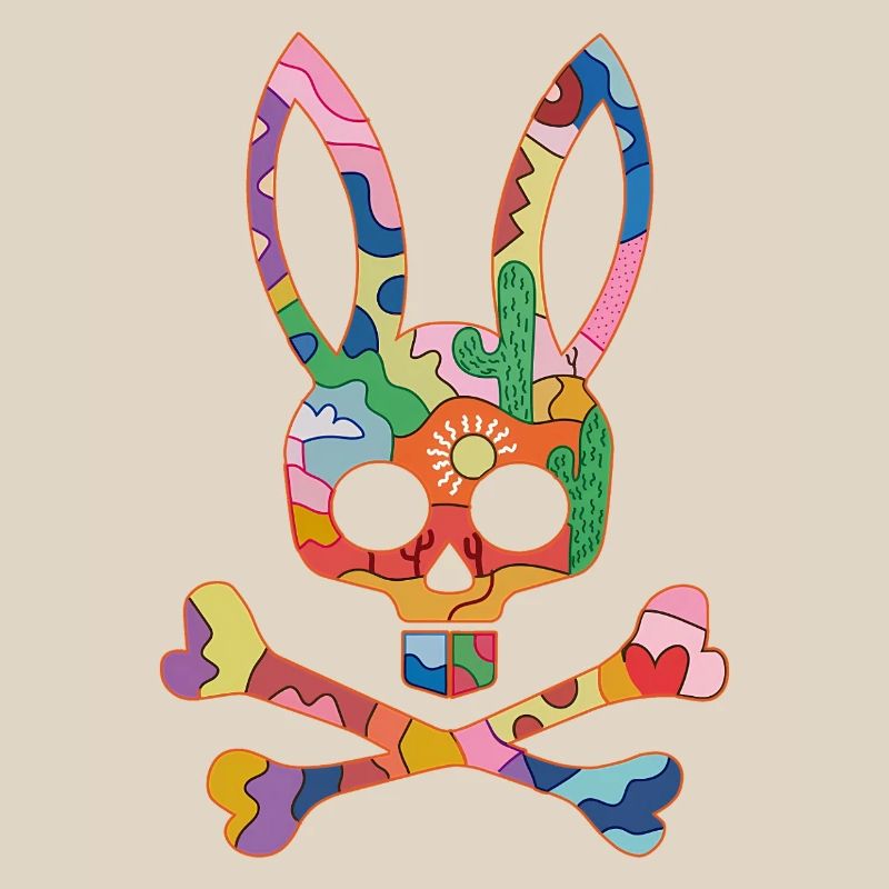 Rainbow Skull Bunny Patch