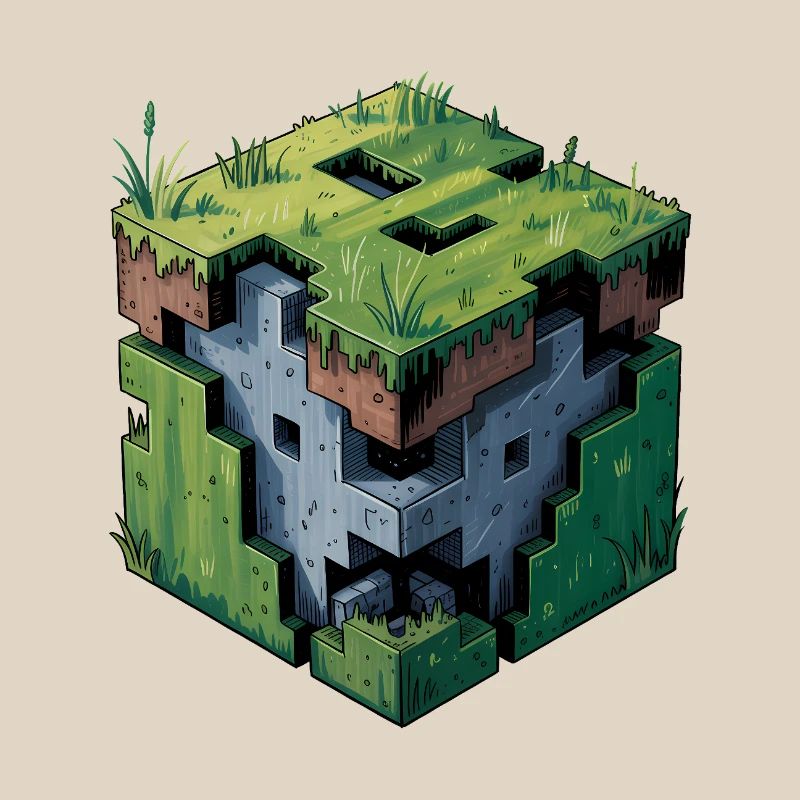 Dirt Block - Logo Low Poly cool