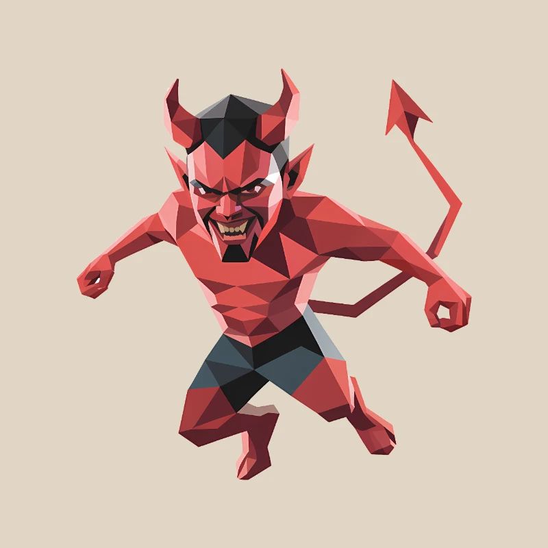 Devil - Cooles Low-Poly-Logo