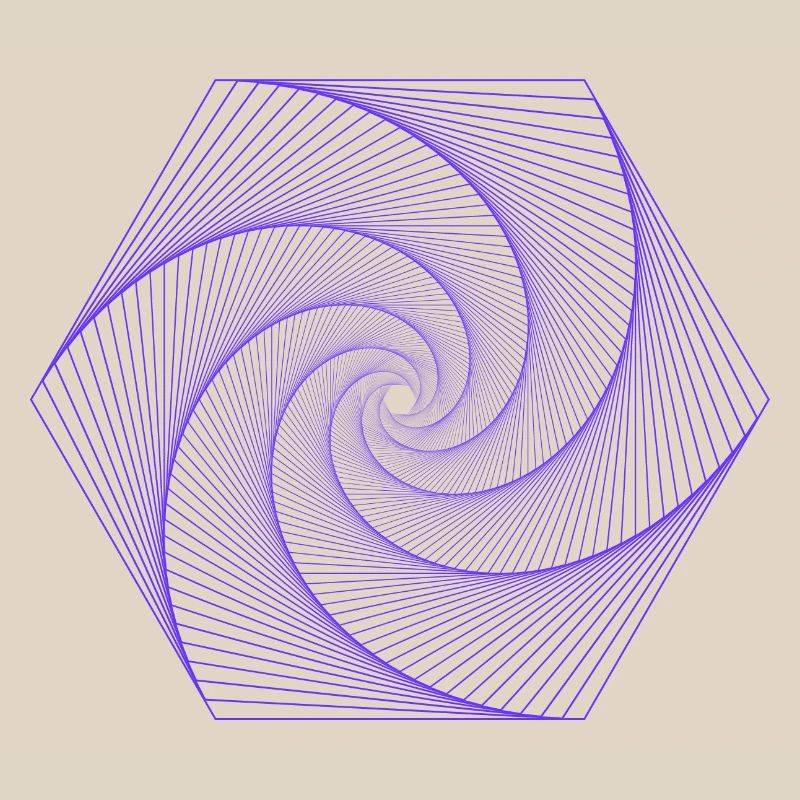 Spiral in hexagonal pattern
