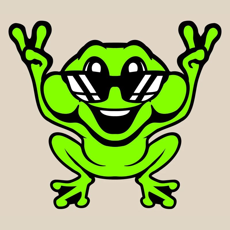 Frog Toad Cool Sunglasses Victory Peace Hands