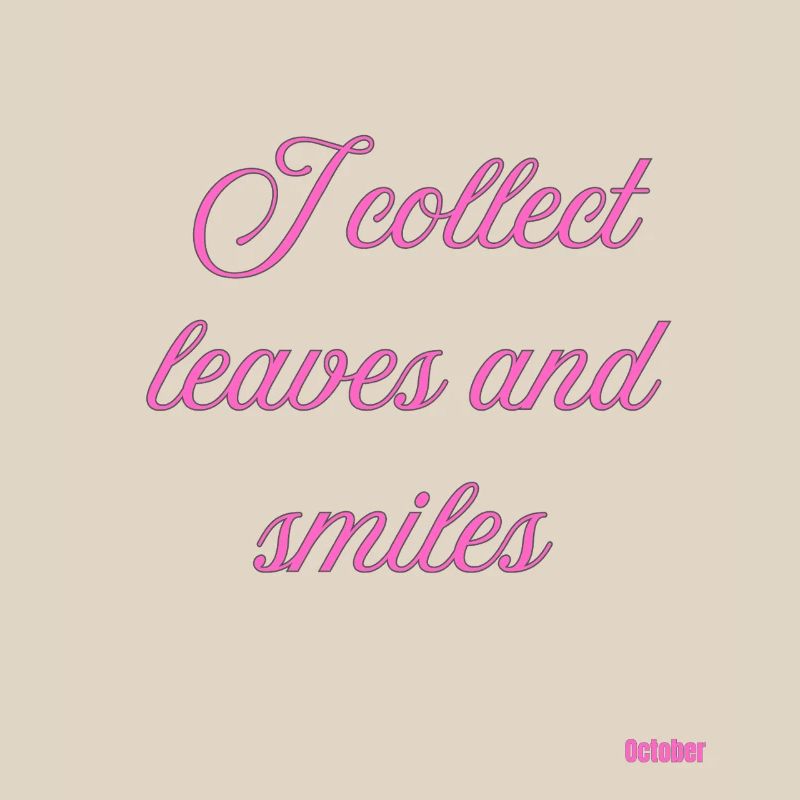 Leaves and Smiles Pink Script