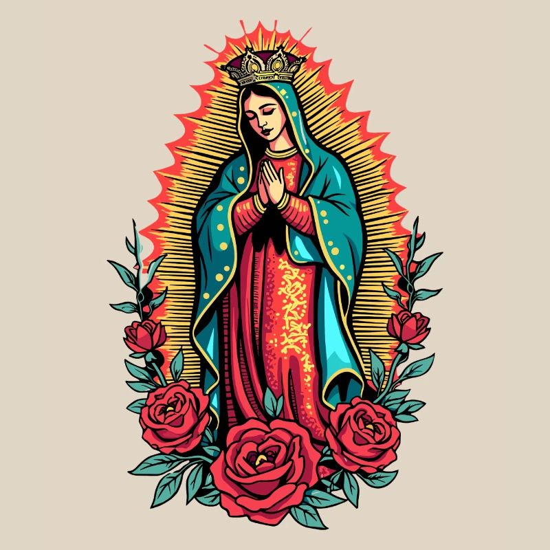 Virgen Guadalupe Rose Icon