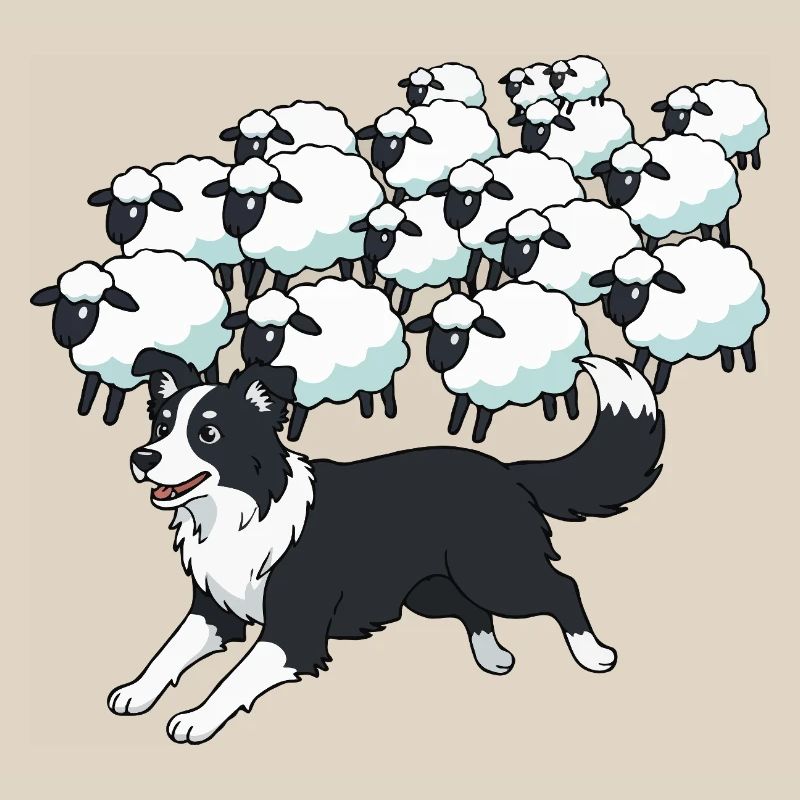 Border Collie et Clouds Sheep