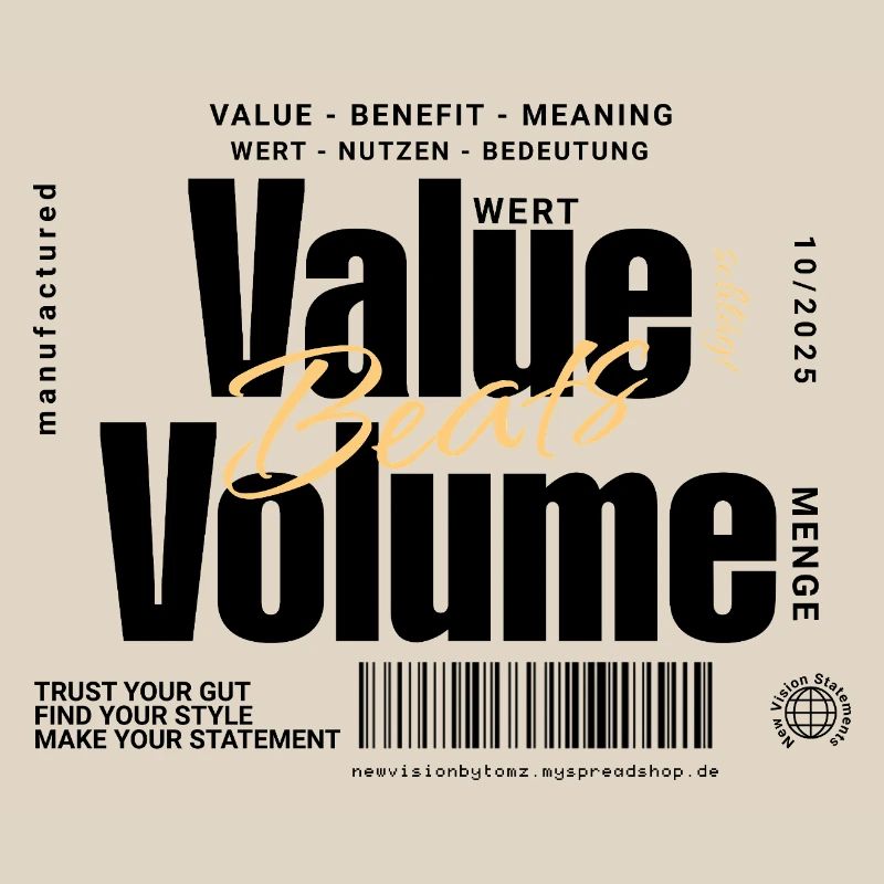 Value Beats Volume – Statement Design (Light)