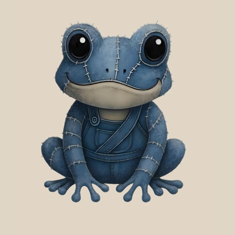 Denim Patchwork Frog