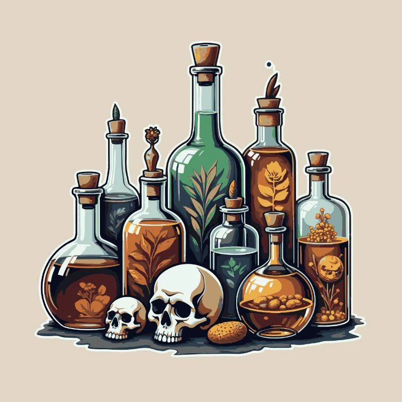 Conception de crâne de fiole d’alchimie