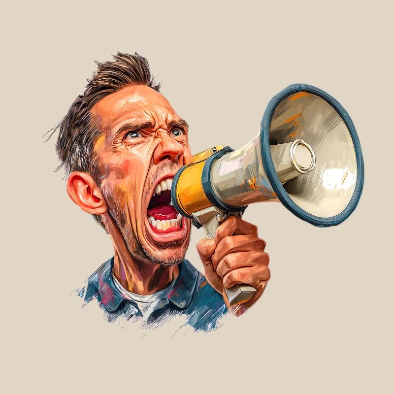 Megafon Ausbruch vom Schiri oder Marktschreier