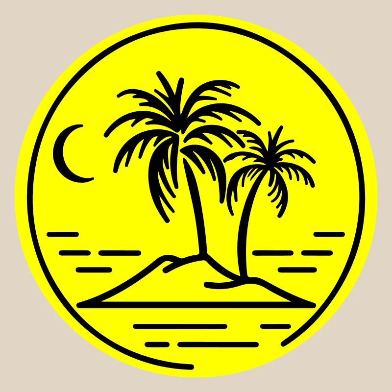 Palm Tree Island Symbol Beach