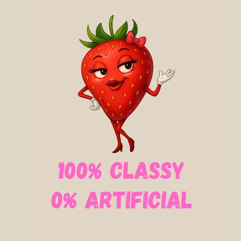 fraise diva élégant fruit dessin animé