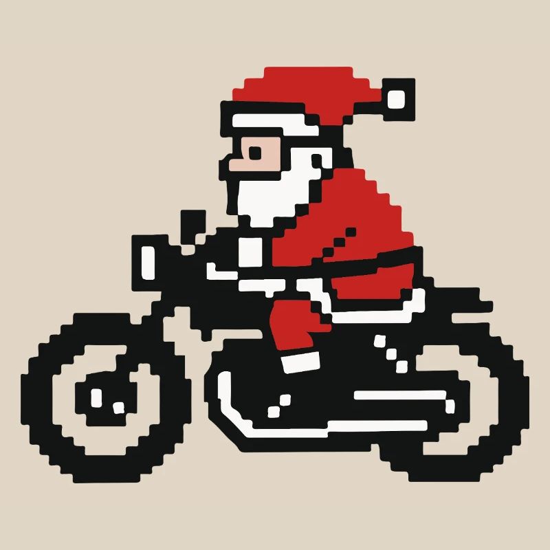 Pull de Noël moche – Père Noël dans le style Retro Pixel