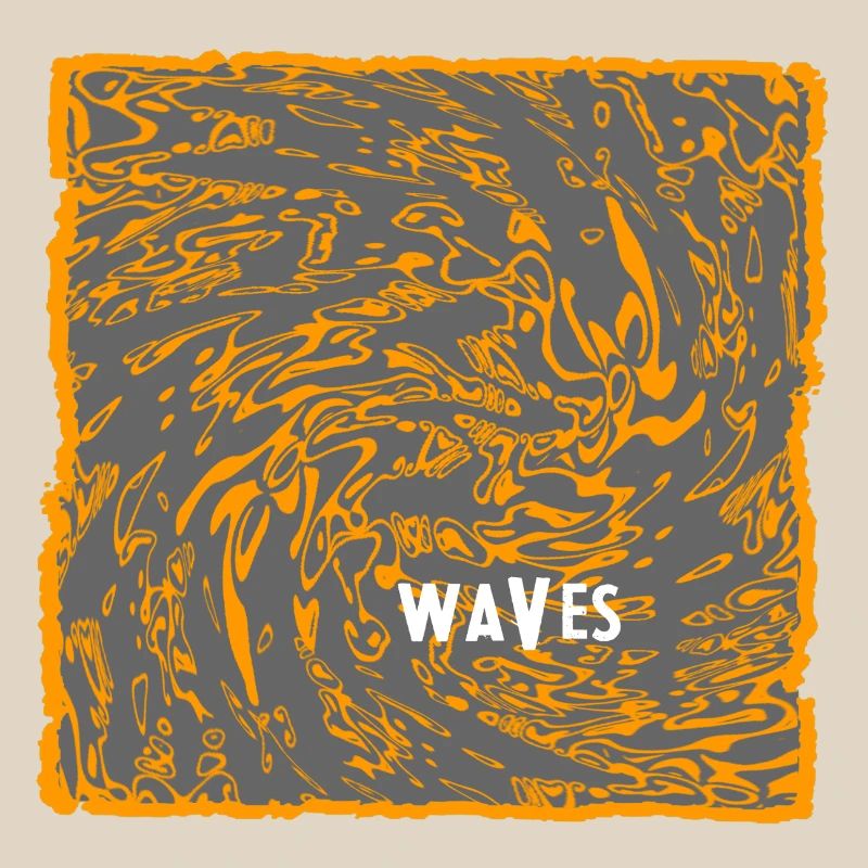 Orange Wave Pattern Art