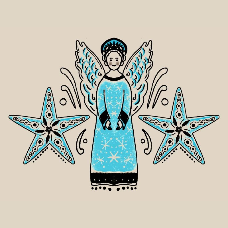Turquoise Angel with Star Frame