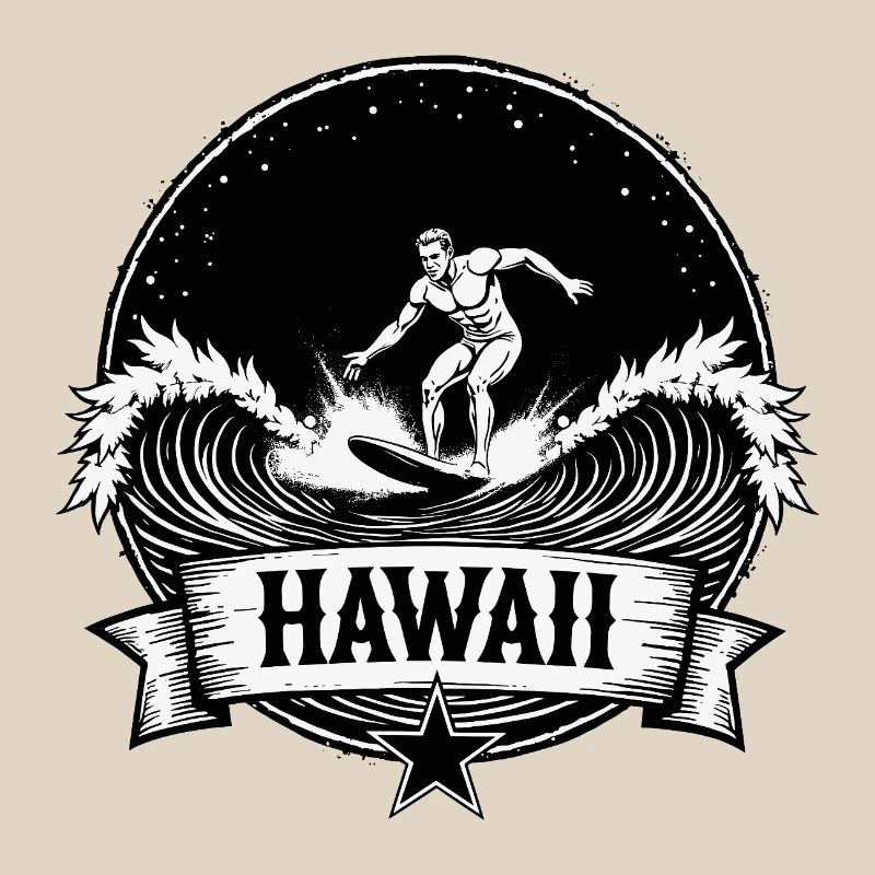 Hawaii Surfer Surfer on Pacific Wave