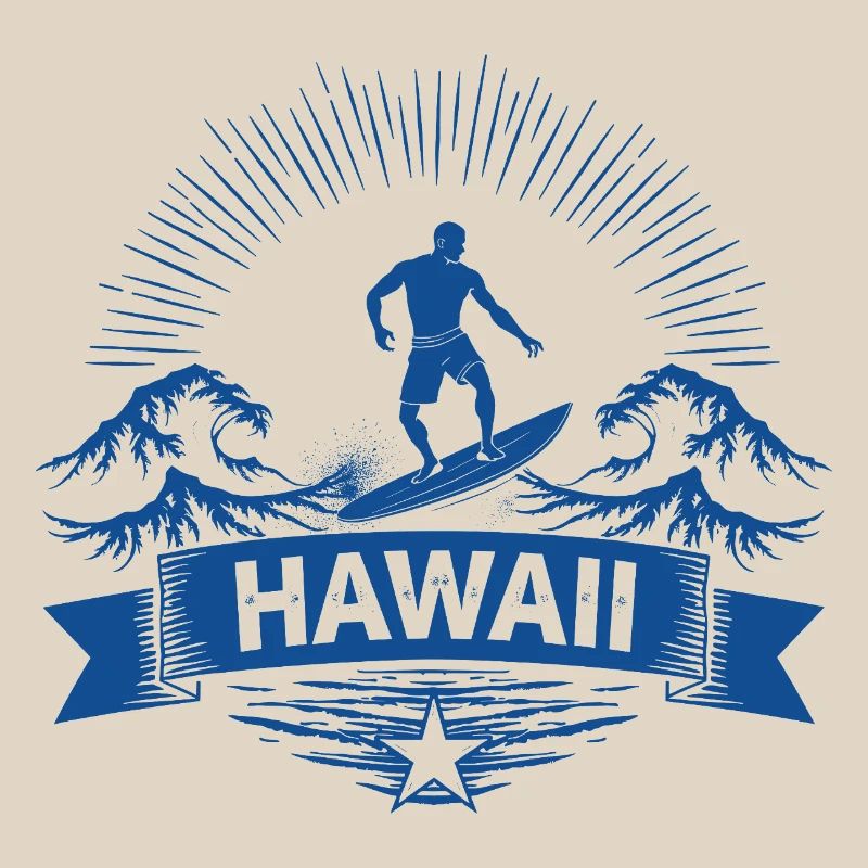 Hawaii Surfer Surfer on Pacific Wave