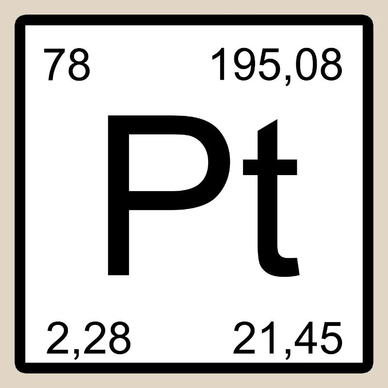 Platinum Pt Element Typog