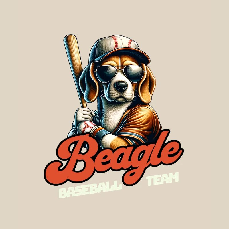 Beagle Baseball Team Beagle and Baseball Lovers