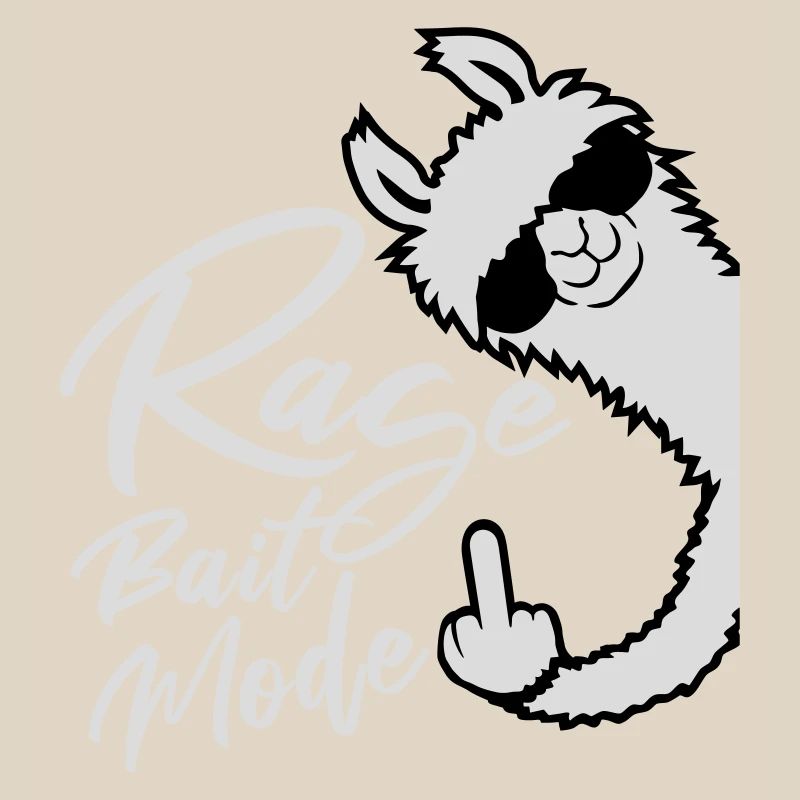 Rage Bait Llama Alpaca Sunglasses Middle Finger