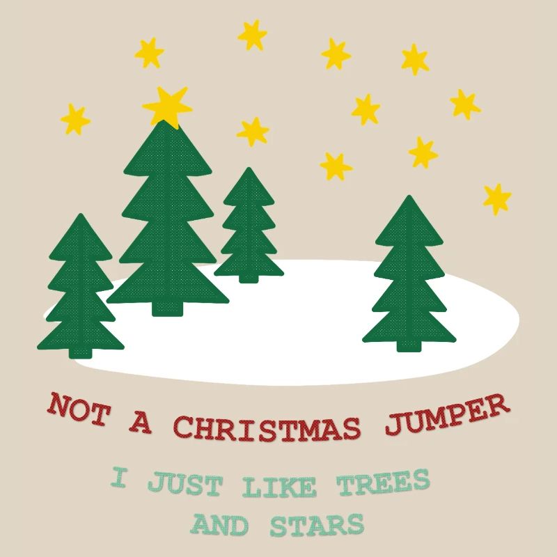 Pas de pull de Noël : sapins et étoiles