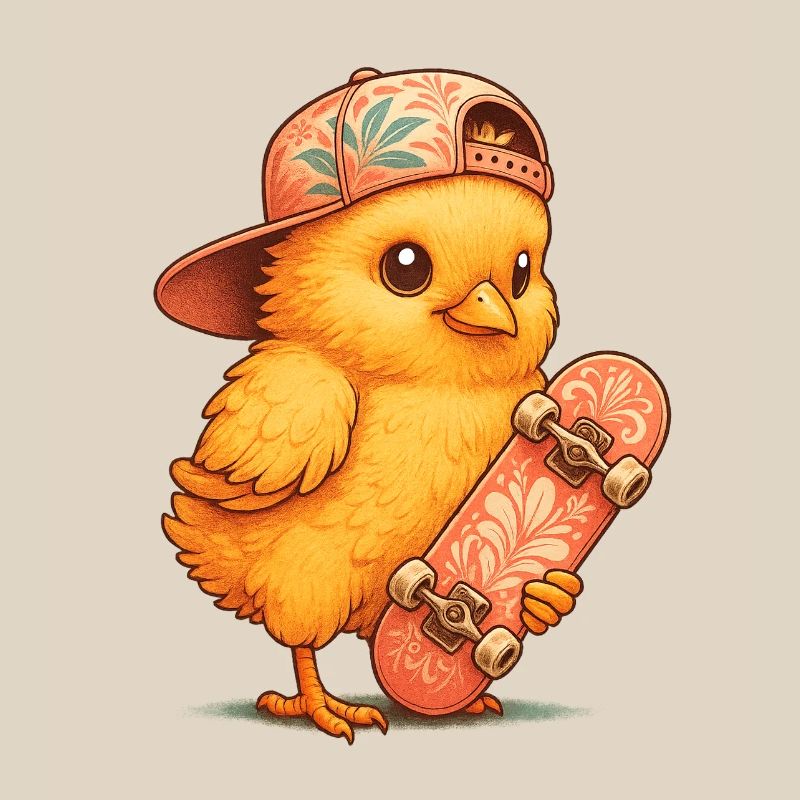 Chick on a skateboard