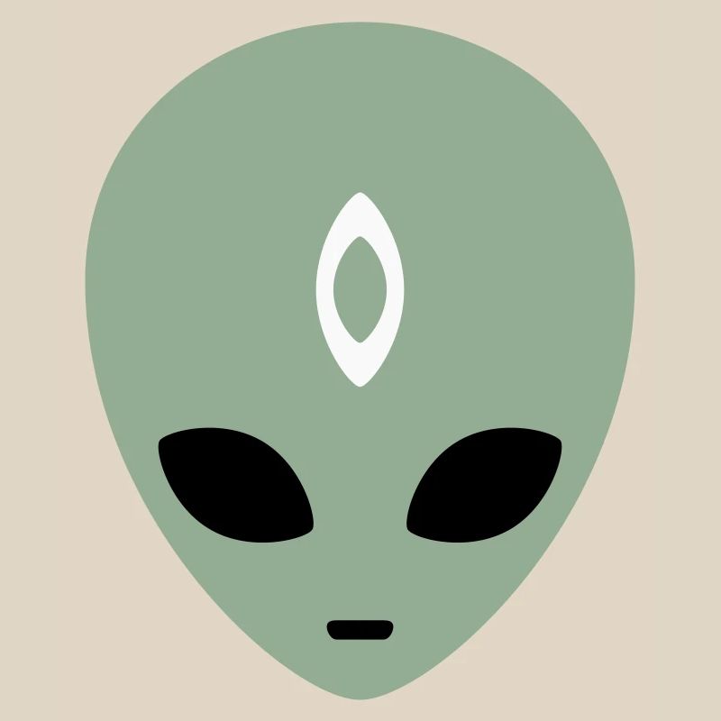 Alien Head Third Eye (drei Farben)