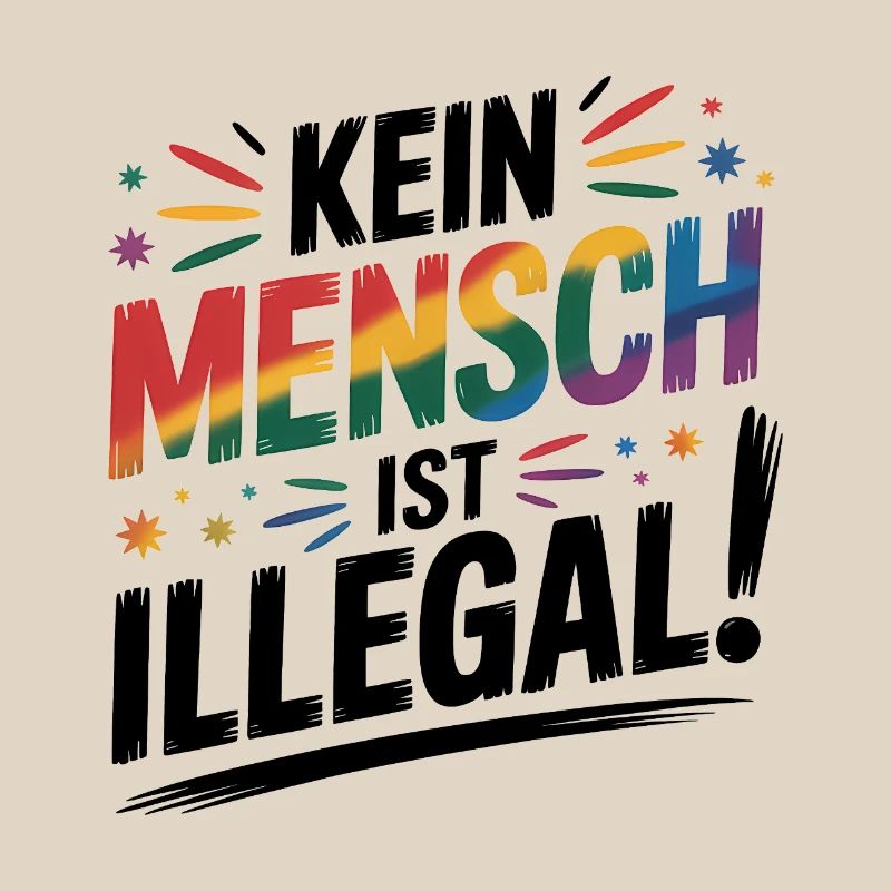 No One Is Illegal - Cool Pride Logo