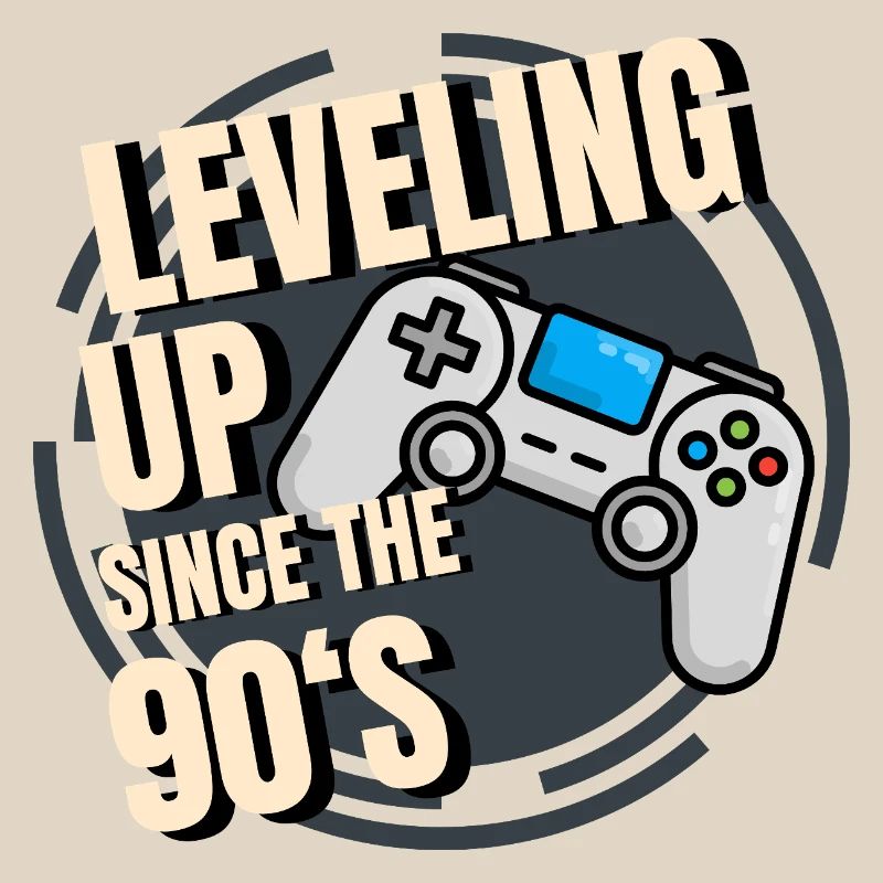 Retro game controller with 90s text