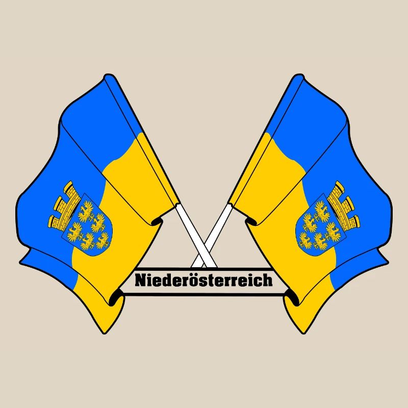Lower Austria Flag with Text