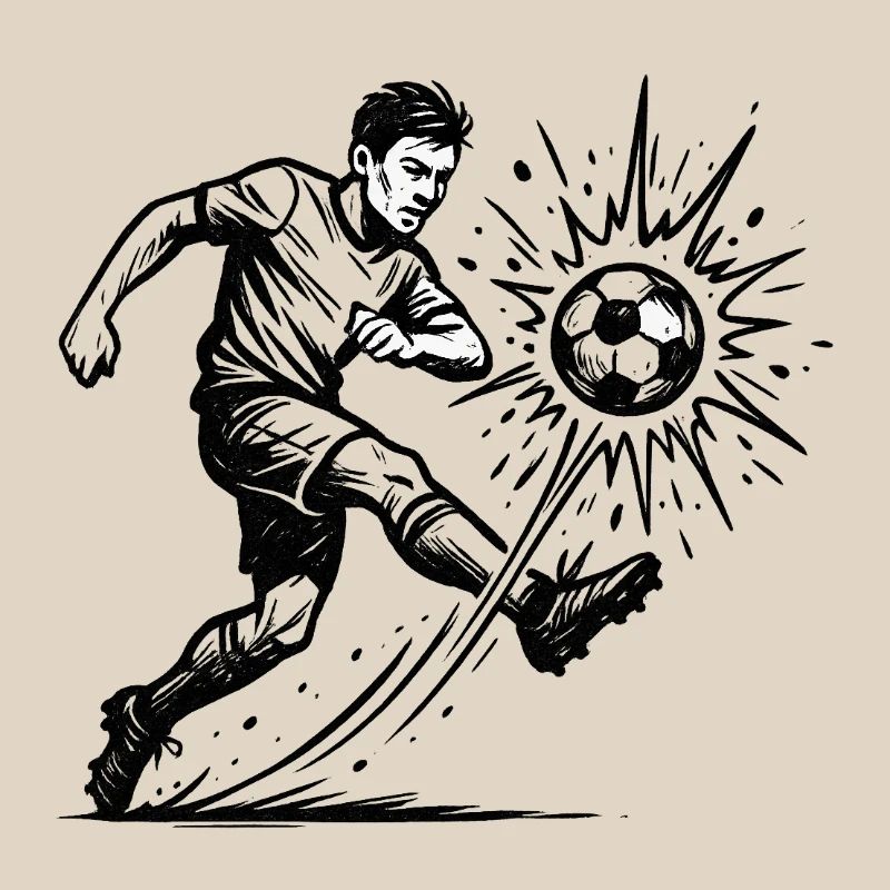 Exploding Soccer Shot Illustration