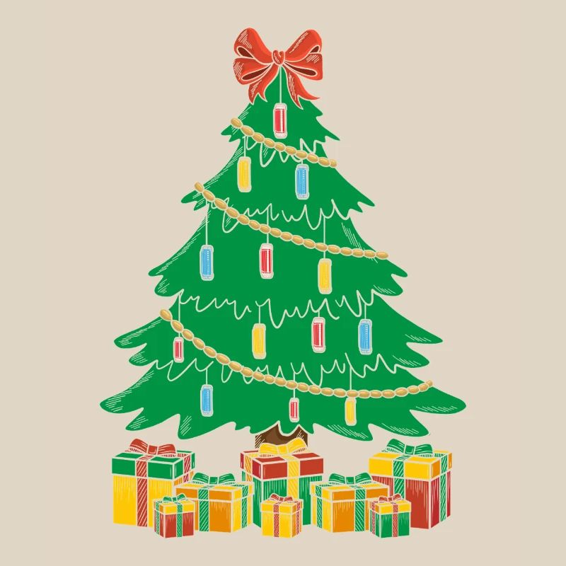 Funny Harmonica Player Christmas Tree Harmonica