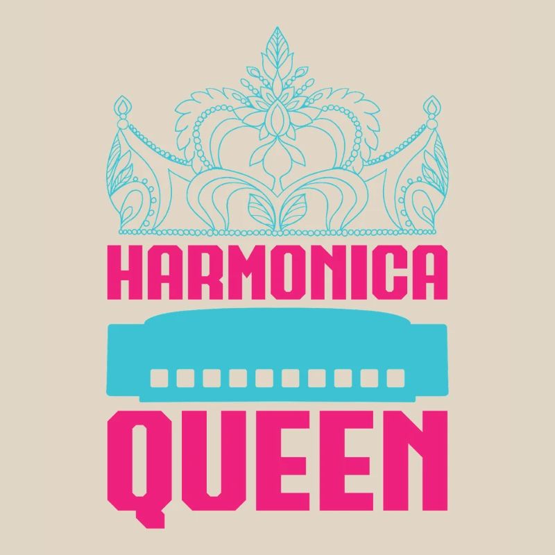 Funny Harmonica Player Queen Harmonica