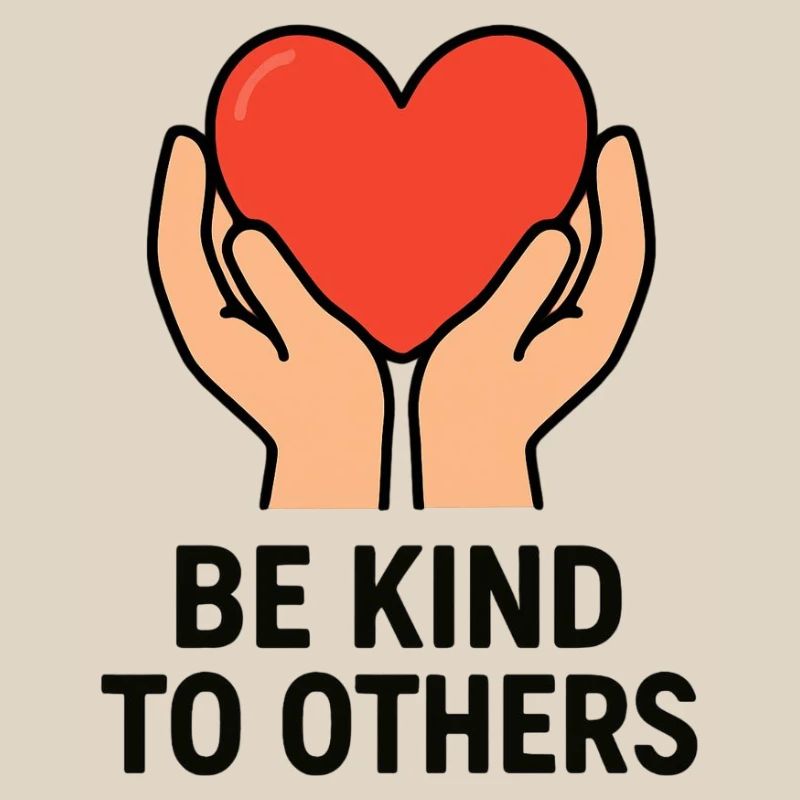 Hände halten Herz der Güte