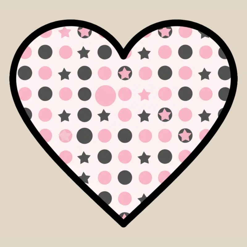 Heart Pattern Star Dots Cute Vector